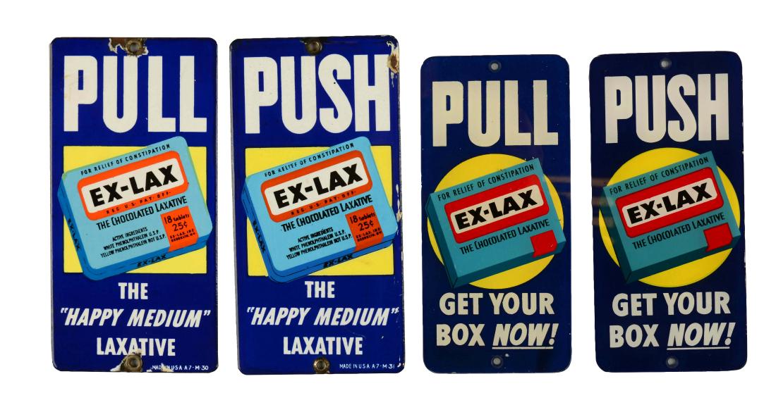 Lot Of 4: Ex-Lax Door Pushes. (1 of 1)