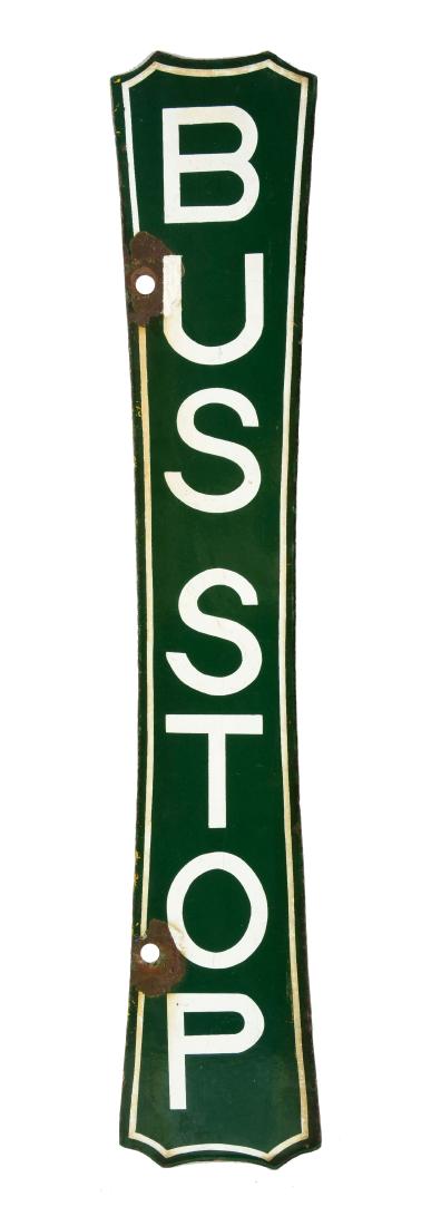 Porcelain Bus Stop Double Sided Advertising Sign. (1 of 2)