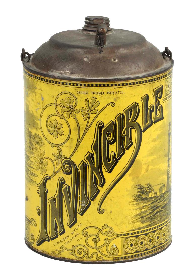 Invincible Bail Handled Oil Tin With Spout. (1 of 2)