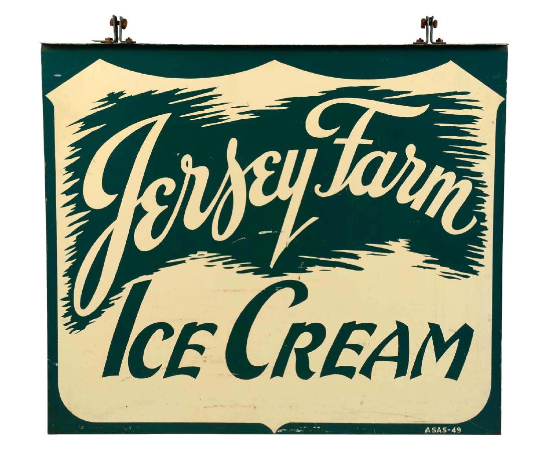 Jersey Farms Ice Cream Double Sided Tin Advertising (1 of 2)