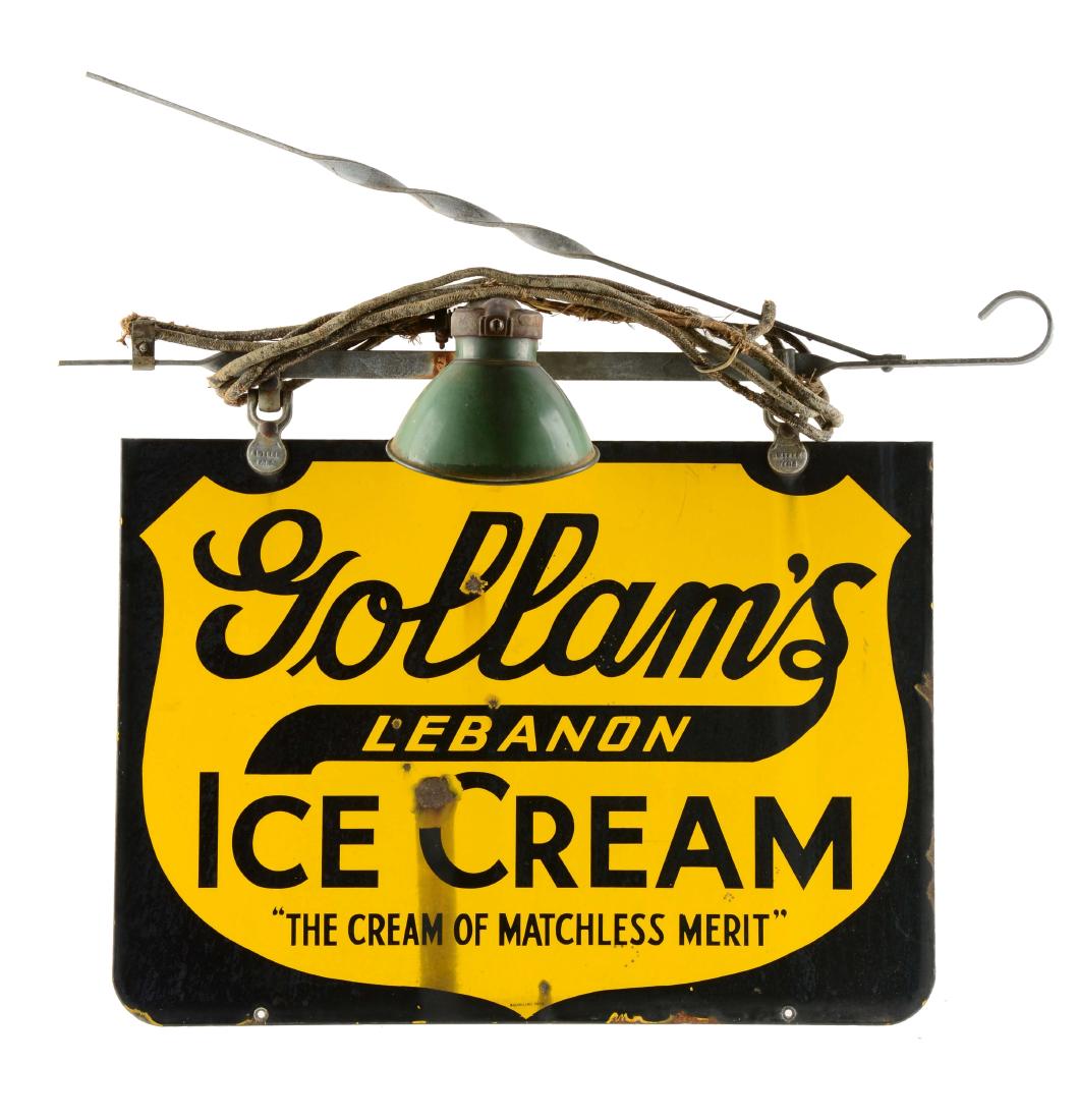 Lebanon Ice Cream Porcelain Sign w/ a Light. (1 of 3)