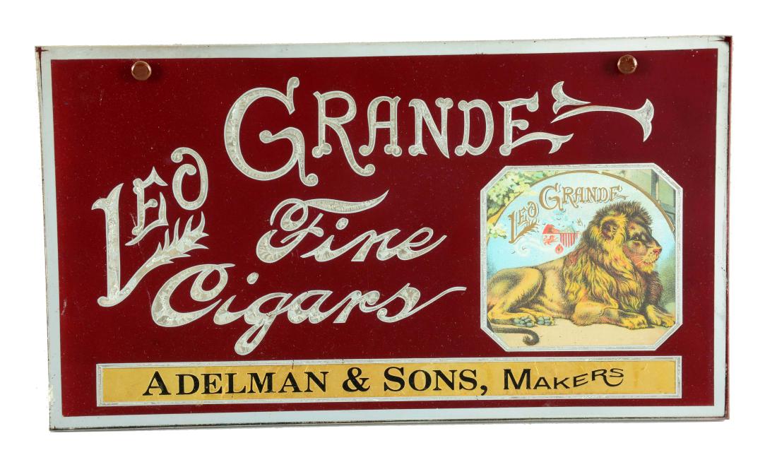 Reverse On Glass Leo Grande Fine Cigars Sign. (1 of 1)