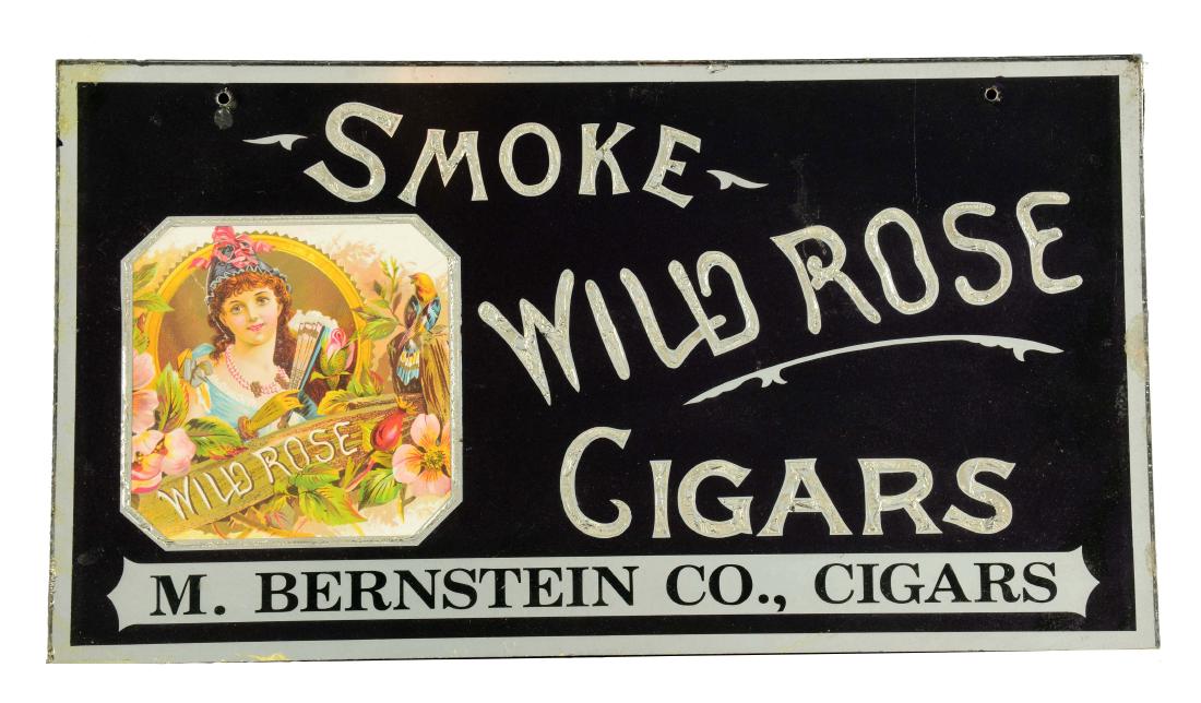 Reverse On Glass Wild Rose Cigars Sign. (1 of 1)