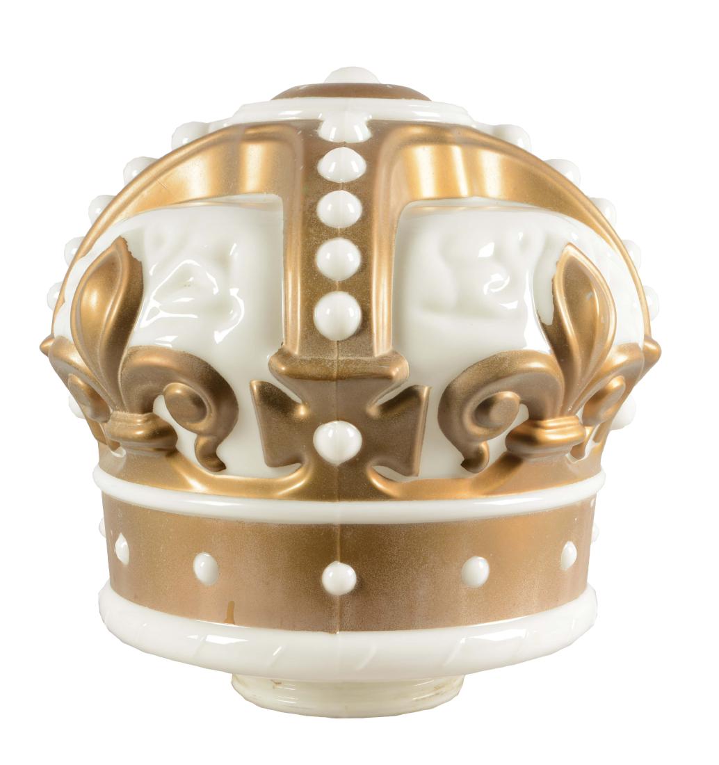 Standard Oil Gold Crown OPC Milkglass Globe Body. (1 of 6)