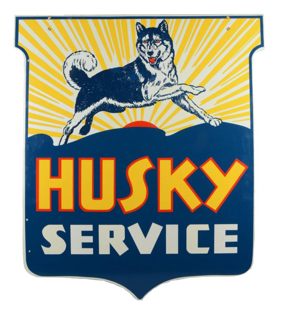 Husky Service Shield Porcelain Sign With Dog And (1 of 5)
