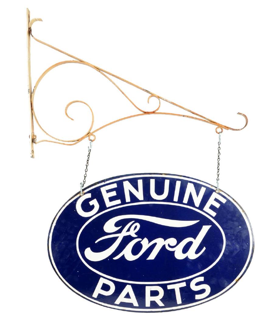 Ford Genuine Parts Oval Porcelain Sign On Hanger. (1 of 4)