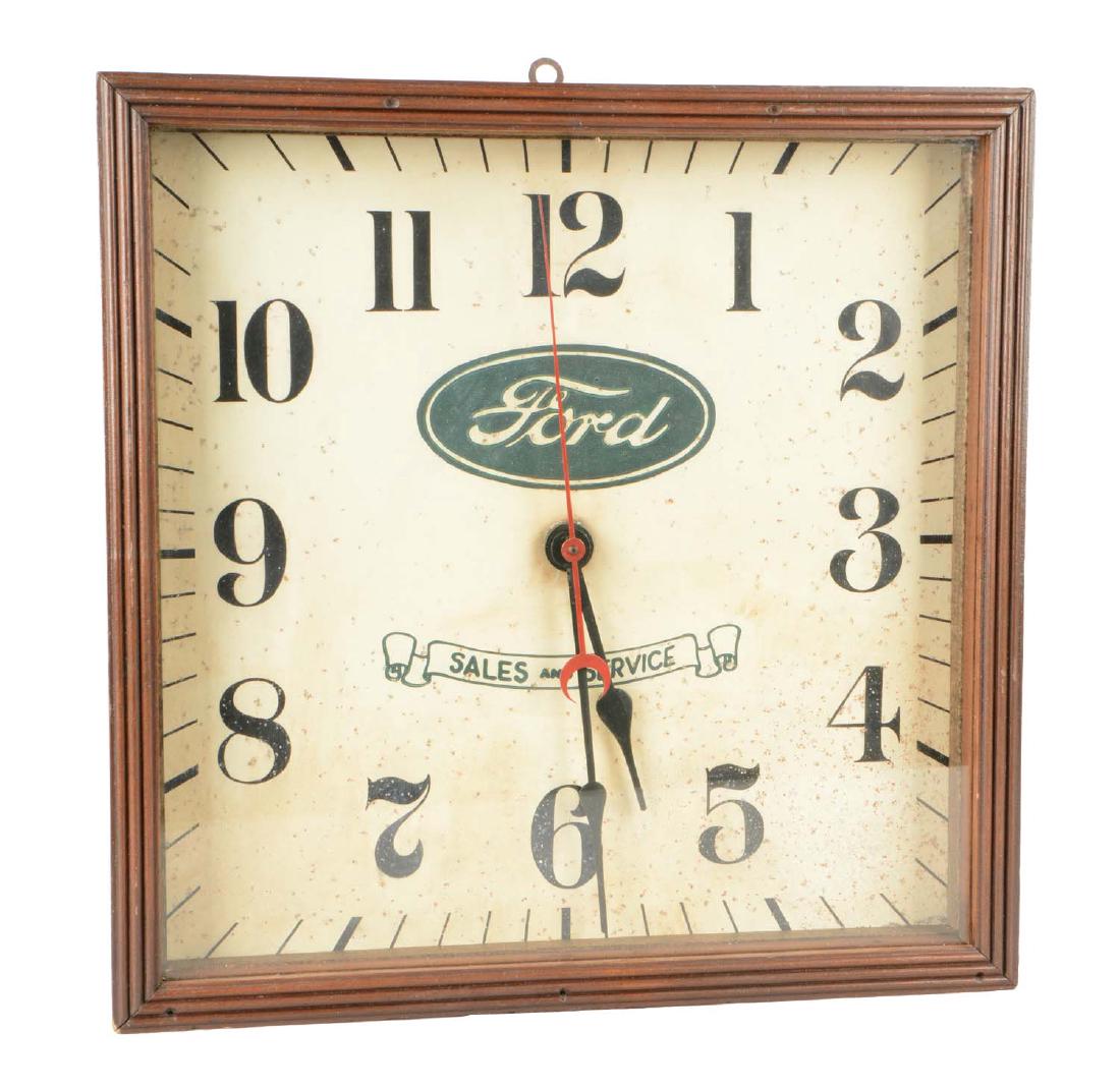 Ford Sales & Service Electric Clock. (1 of 7)