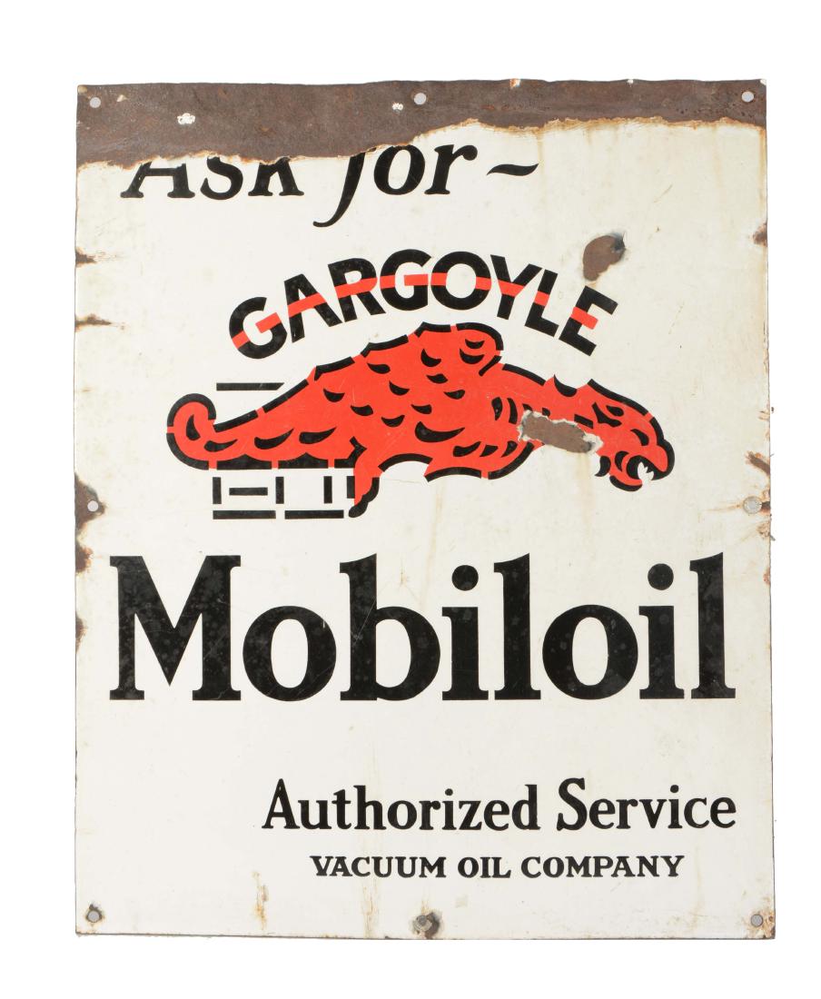 Mobiloil Authorized Service Porcelain Sign. (1 of 6)