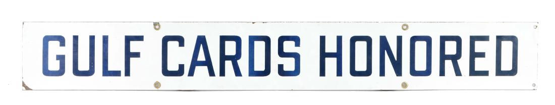 Gulf Cards Honored Porcelain Sign. (1 of 7)