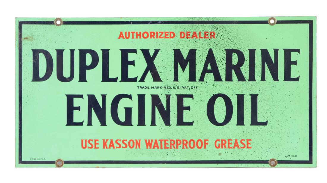 Duplex Marine Engine Oil Metal Sign. (1 of 5)