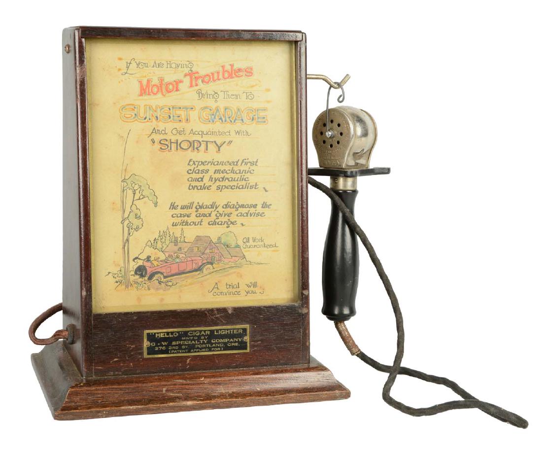 Hello Cigar Lighter Advertising Lighted Sign. (1 of 7)