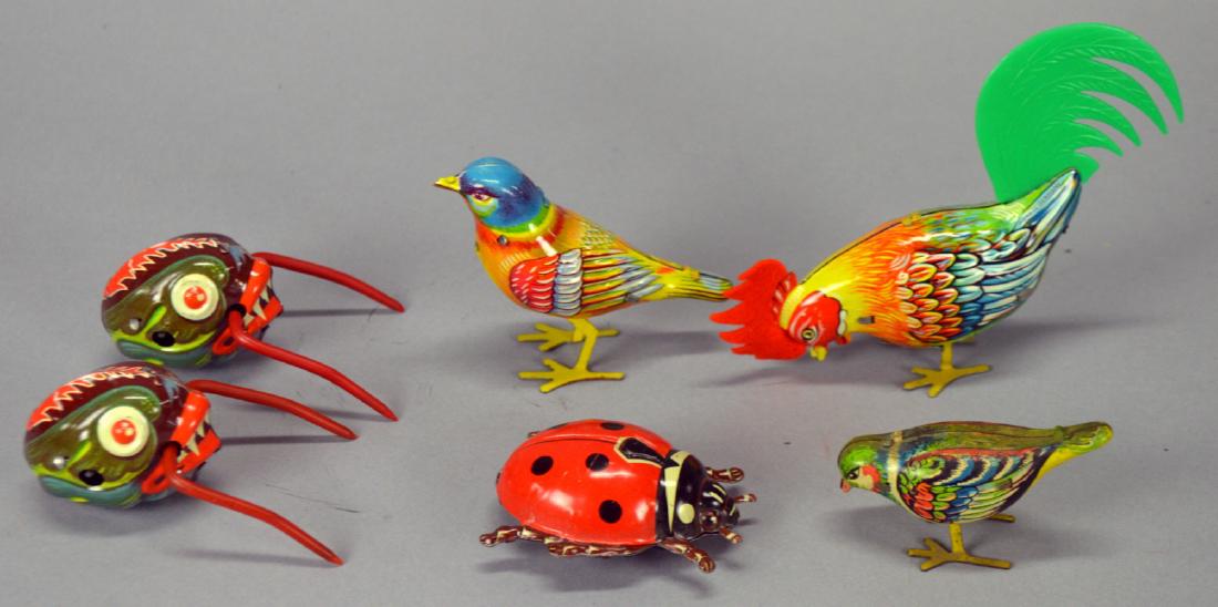 (6) 5 German Wind-up & 1 Beetle Friction Toy (1 of 1)