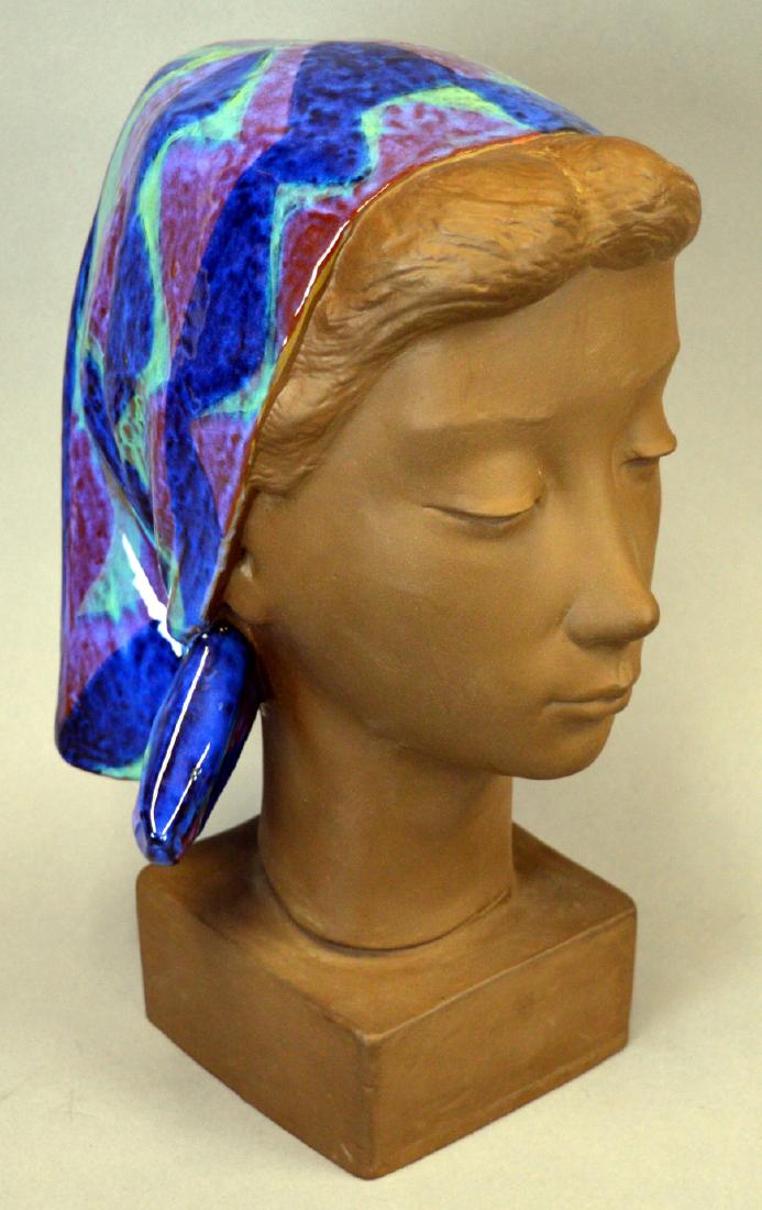 Large Royal Copenhagen Bust of Young Girl: Large Royal Copenhagen Bust of a Young Girl, 13" high, Johannes Hedegaard