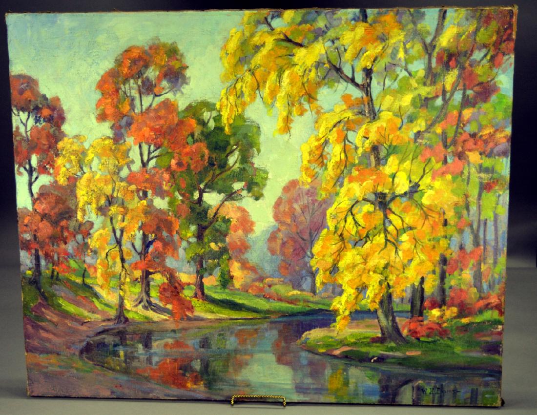 William H. Eppens Aumtumn Landscape, Oil on Canvas (1 of 2)