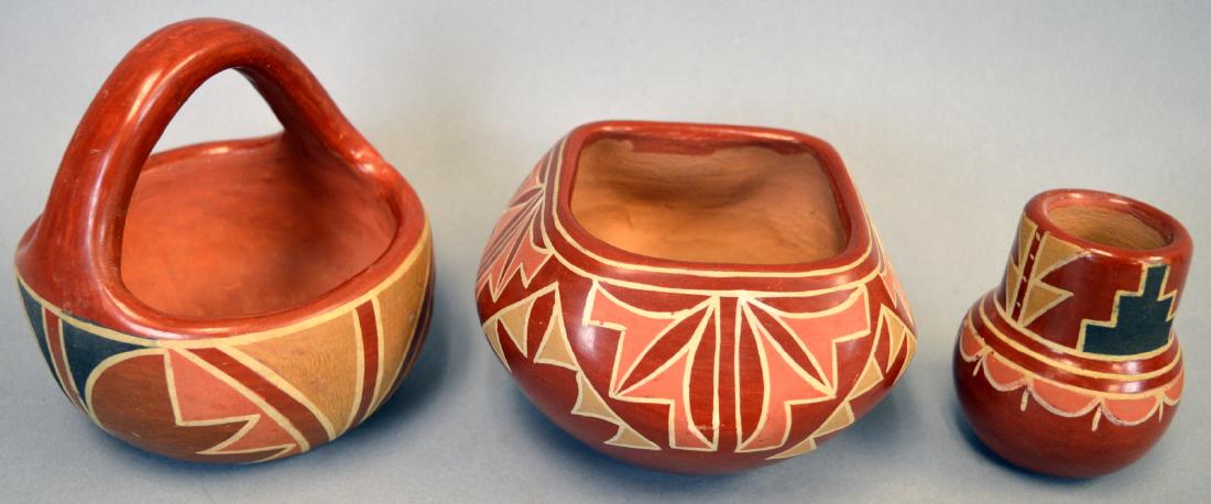 3 Santa Clara Pueblo Pottery Pieces (1 of 2)