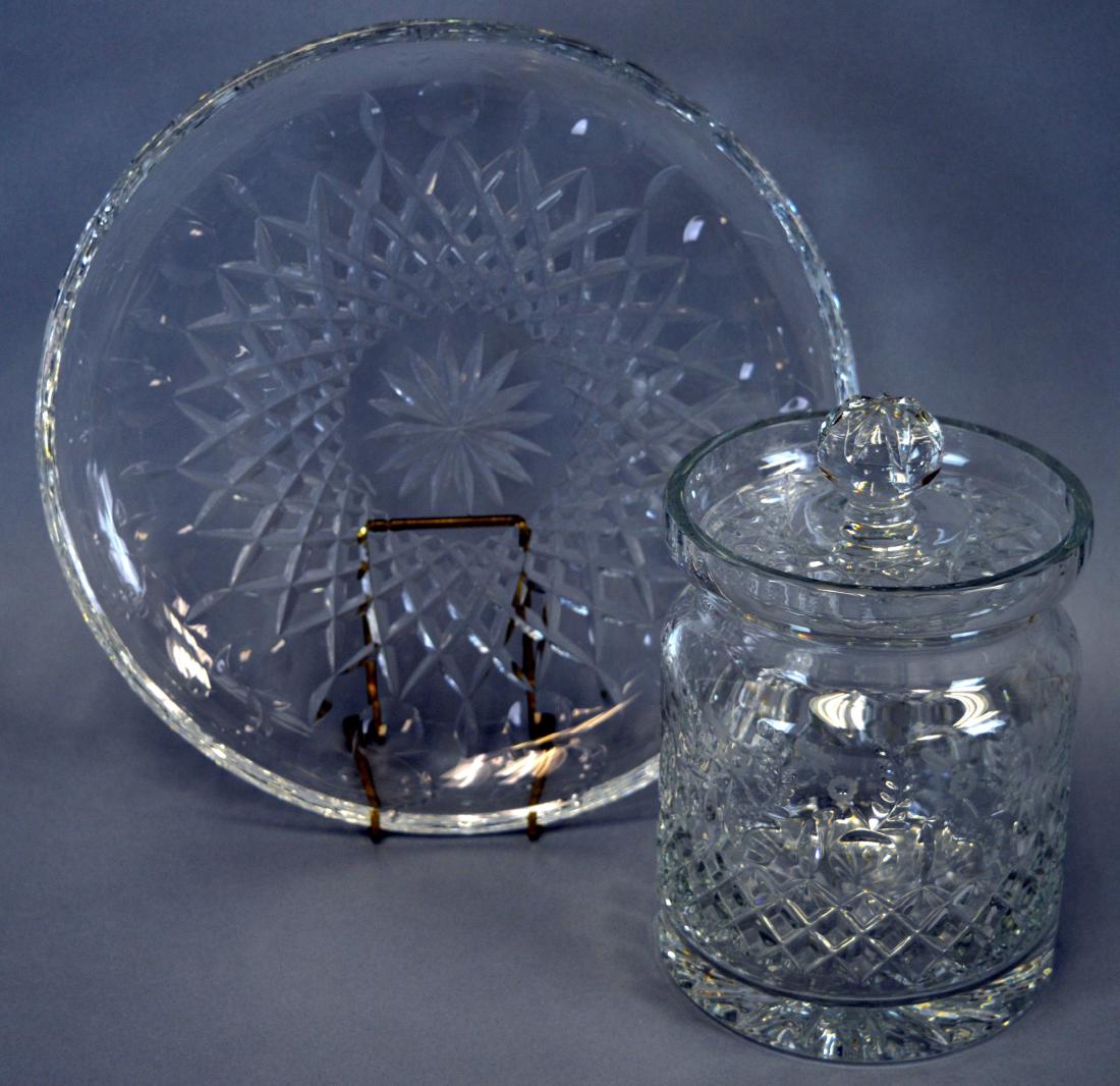 Rogaska Gallia 12" Tray and Biscuit Jar: Rogaska Gallia 12" Tray and Biscuit Jar