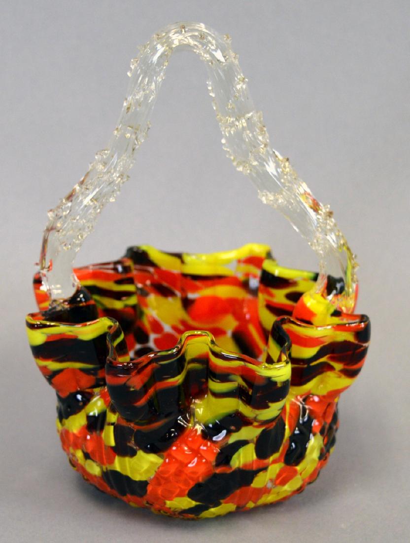 6" Czech Art Glass Candy Basket: 6" Czech Art Glass Candy Basket