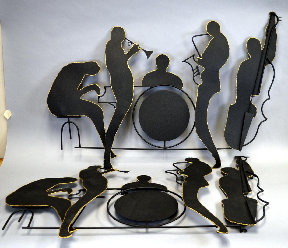 Pair of Curtis JerÃ¨ Jazz Band Sculptures: Pair of Curtis JerÃ¨ Jazz Band Wall Sculptures, Signed