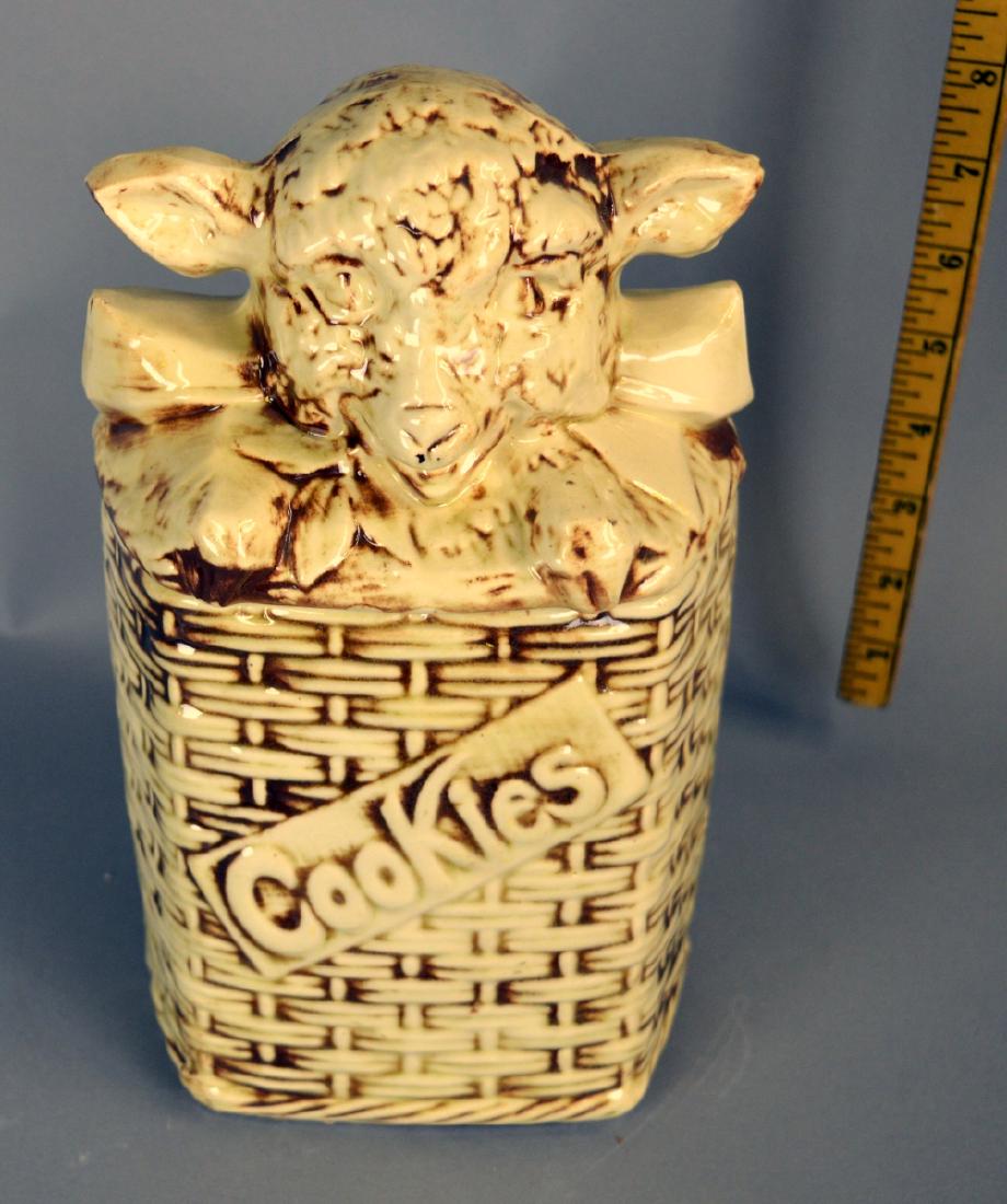 Lamb in Basket McCoy Cookie Jar - color wear: Lamb in Basket McCoy Cookie Jar