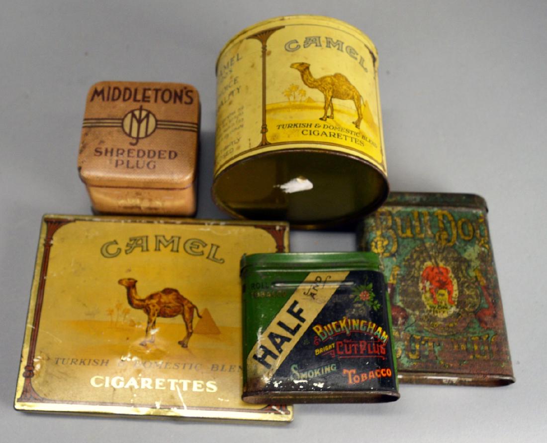 Assorted Tobacco tins, Camel, Middletons, Buckingham,: Assorted Tobacco tins, Camel, Middletons, Buckingham, Et