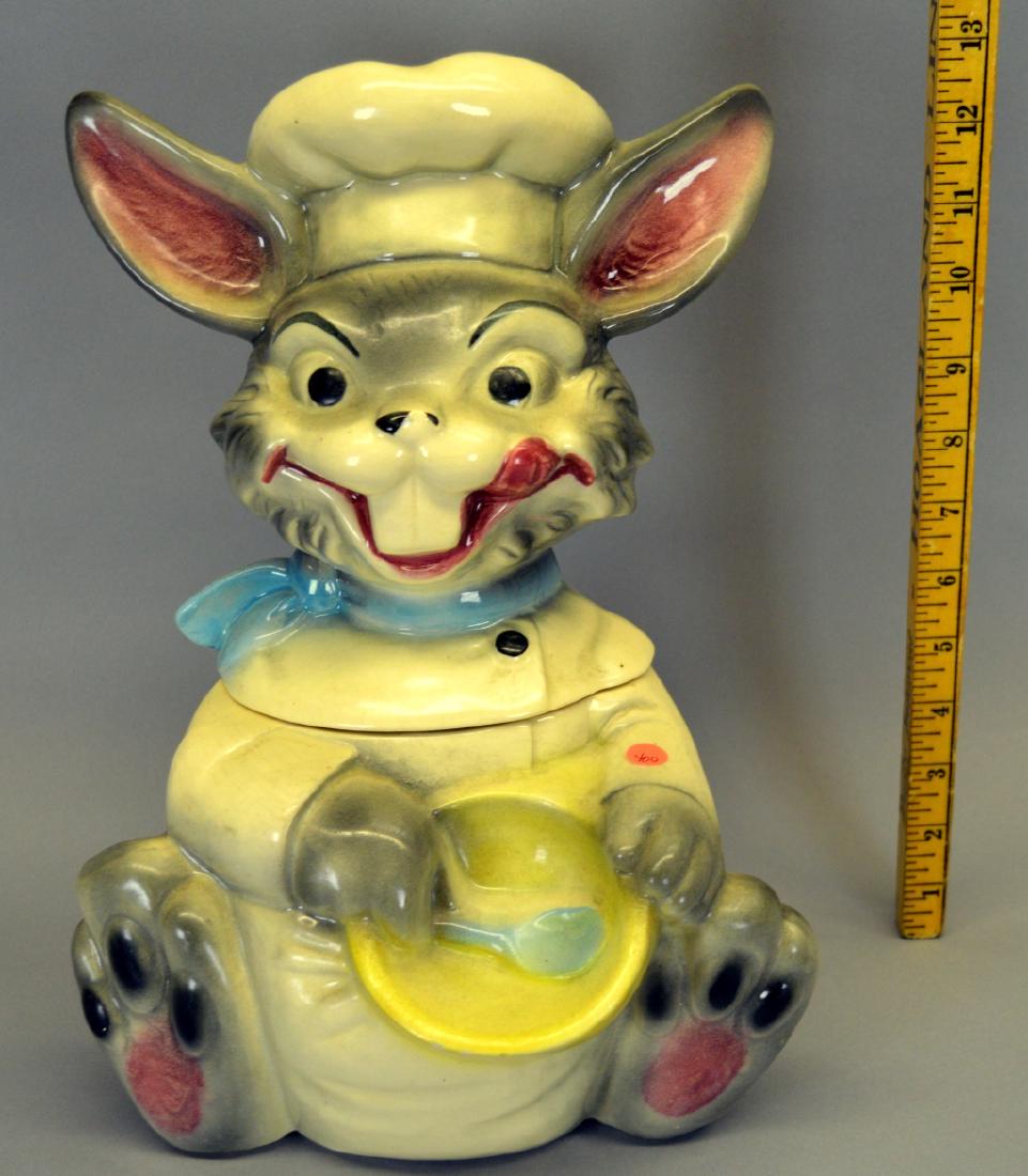 USA Brush W235 Mouse Cookie jar, some crazing: USA Brush W235 Mouse Cookie jar, some crazing