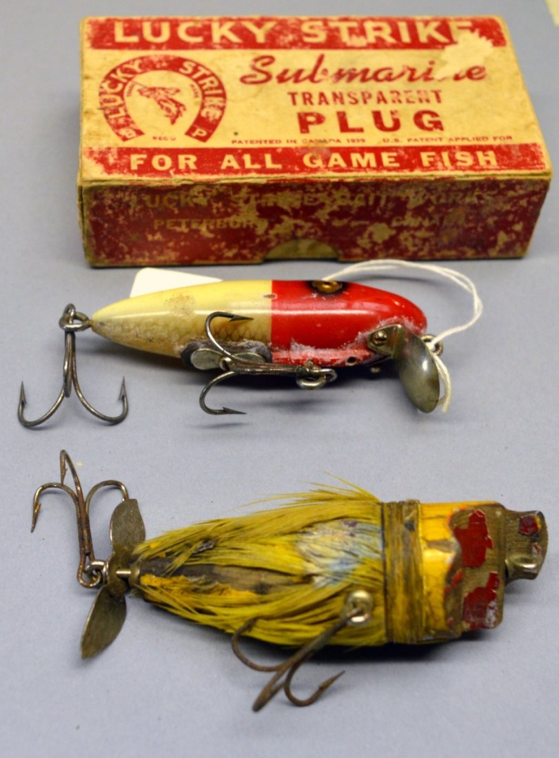 Lucky Stike Box Submarine, and two baits/lures (1 of 2)