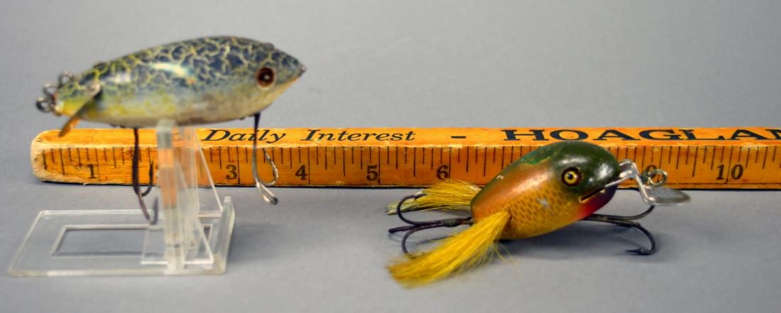 Two Fishing Lures Heddon, Wiggler and creek Chub: Heddon Baby Crab Wiggler & Creek Chub Bait Co.