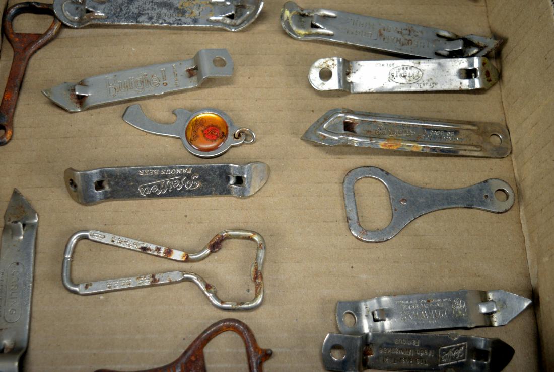 21 vintage advertising beer bottle openers: Rust