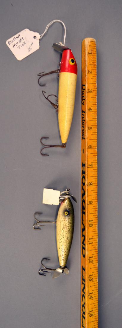 Two vintage fishing lures: Including Rinehart Musky Jinx