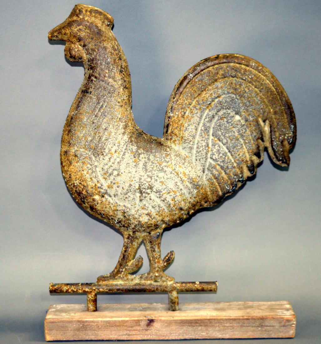Antique zinc rooster weathervane 12" T (1 of 6)