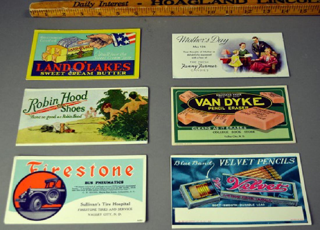 Six vintage advertising ink blotters (1 of 2)