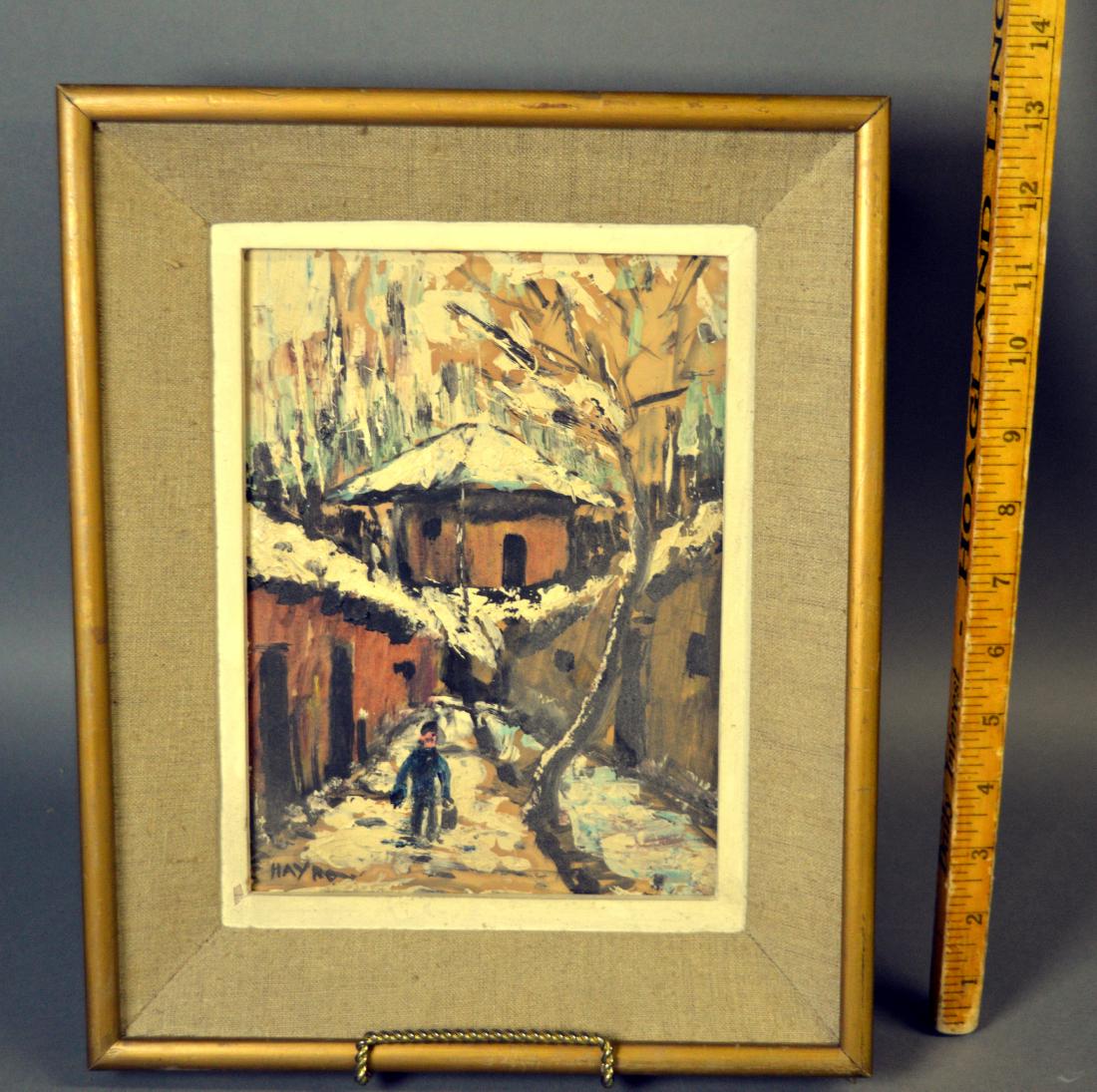 Hayro watercolor and acrylic impasto on paper: Persian/Armenian artist. Gallery label on verso.