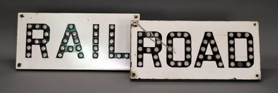 Vintage "Rail" & "Road" enameled metal signs (1 of 5)