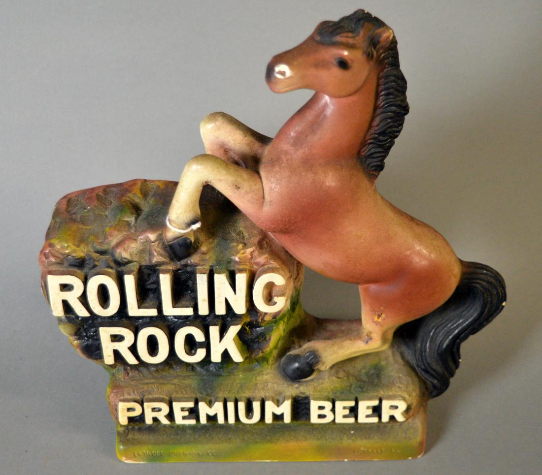 Rolling Rock Beer plaster advertisement: Rolling Rock Beer plaster advertisement
