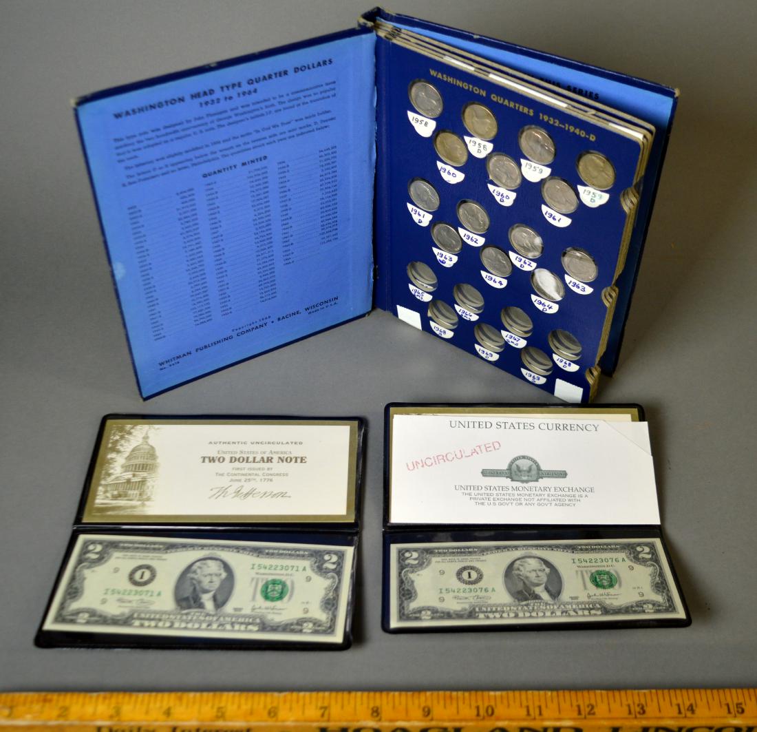 Album of Jefferson nickels and two $2 bills (1 of 6)