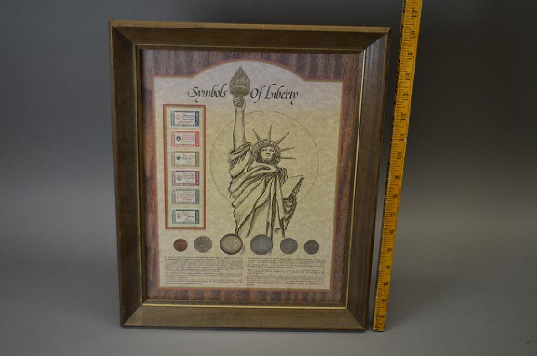 "Symbols of Liberty" framed coin and stamp collection (1 of 2)