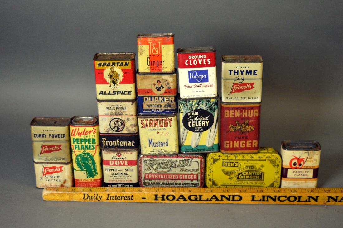 16 vintage spice tins (1 of 4)