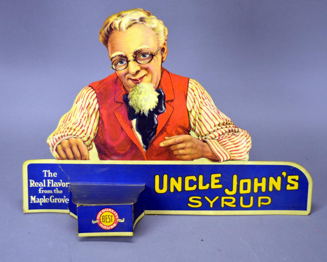 Uncle John's Syrup litho cardboard advertisement (1 of 2)