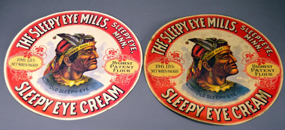 Two "The Sleepy Eye Mills" paper signs (1 of 3)