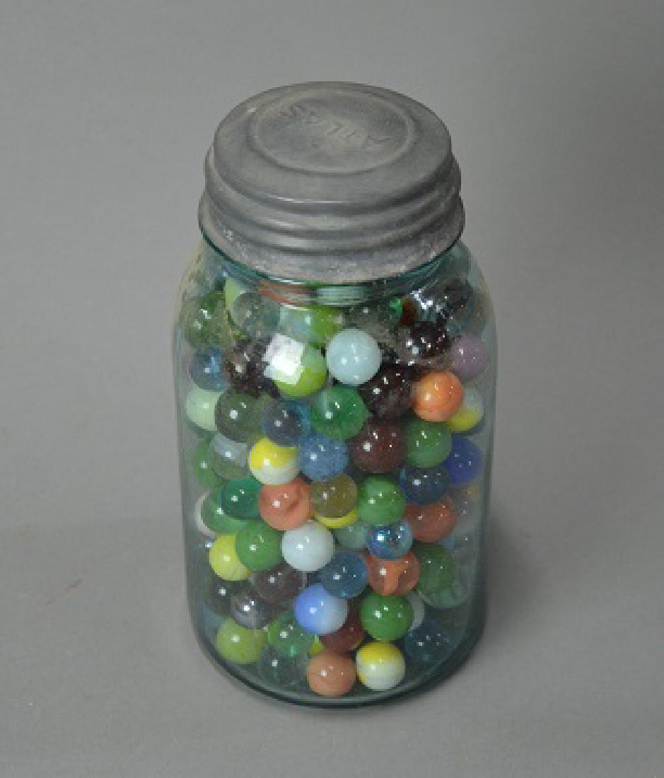Jar of vintage marbles: Jar of vintage marbles
