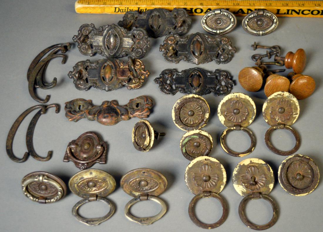 Lot of antique drawer pulls (1 of 5)