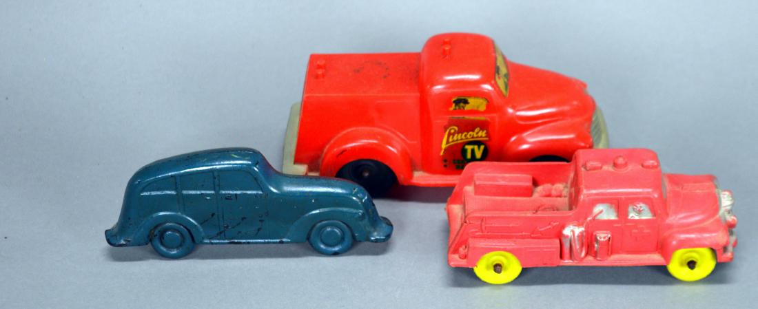 Three vintage plastic & rubber toy vehicles (1 of 4)