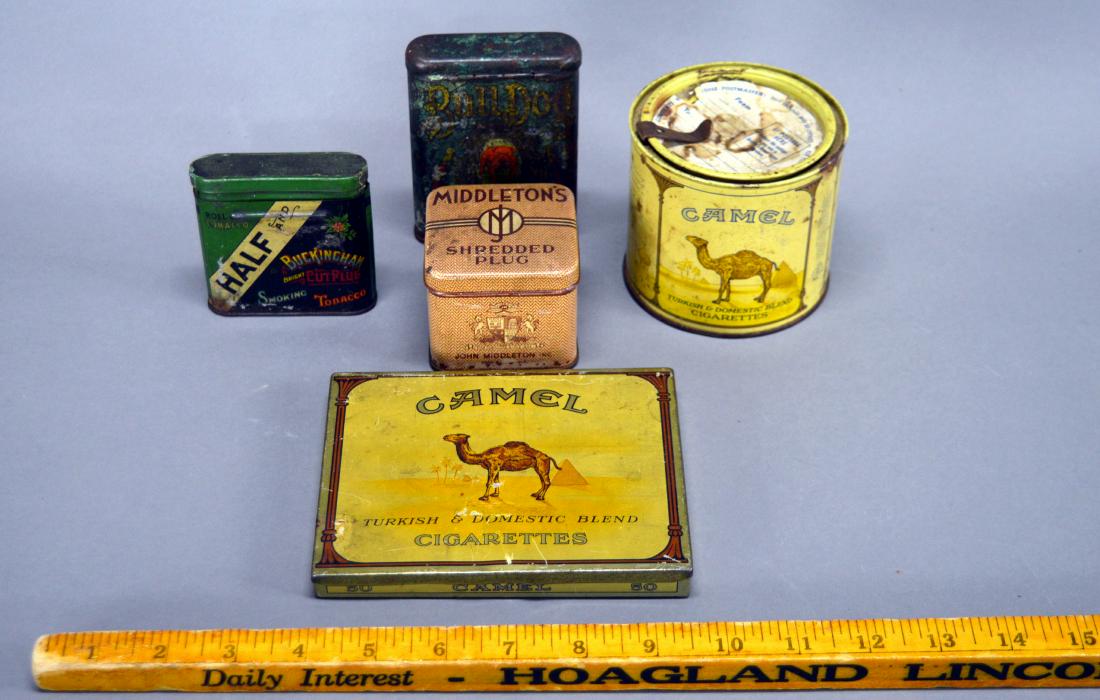 Five vintage tobacco tins (1 of 3)