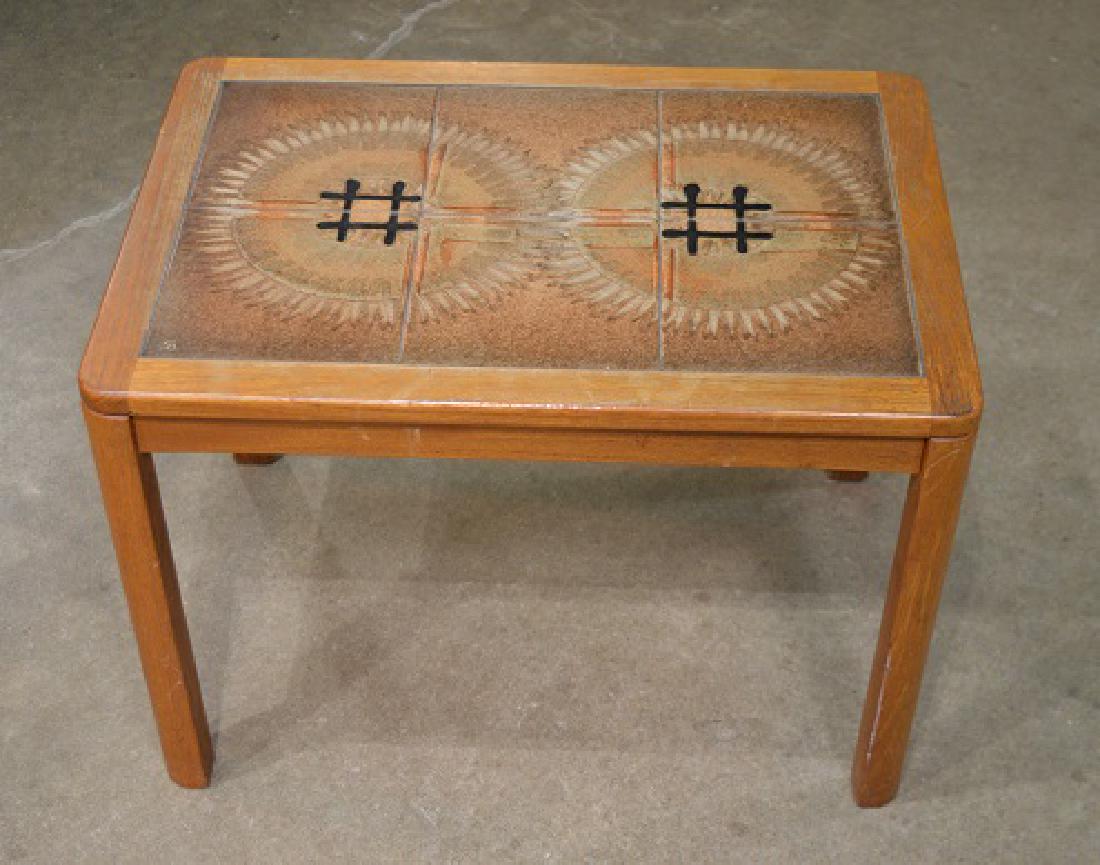 Mid century Danish modern table with tile top (1 of 7)