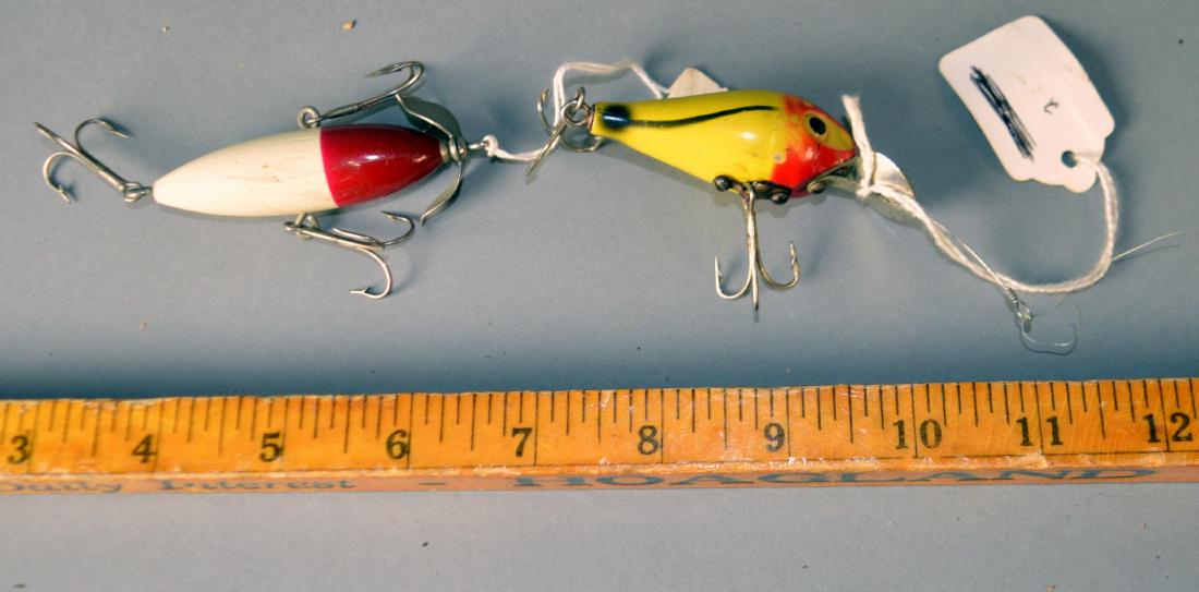 Two fishing lures including a P & K Amazin Maizie: color wear