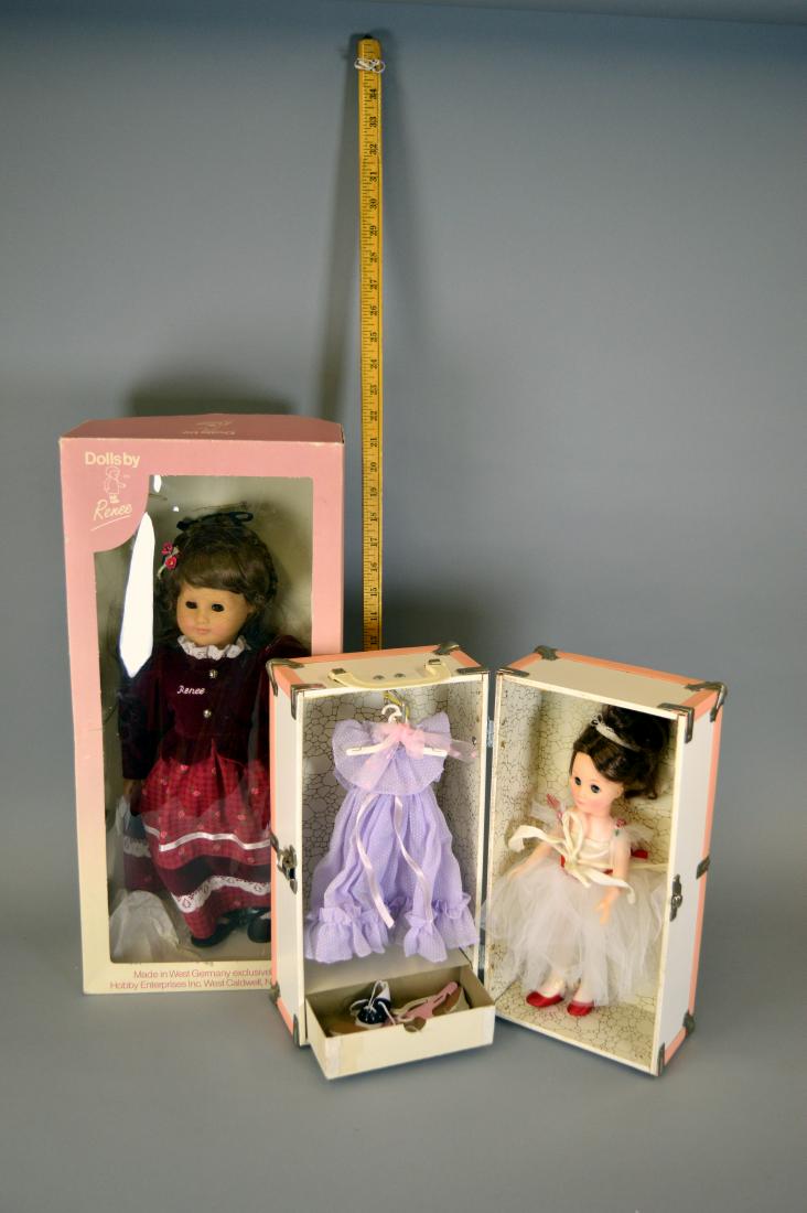 Two dolls including Effanbee & Renee: 1975 Effanbee #1176 with clothes trunk & West Germany "Renee" doll