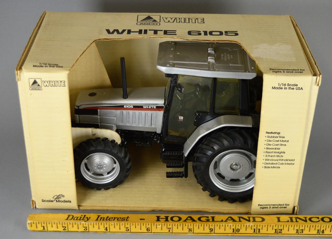 Scale Models diecast AGCO White 6105 tractor: 1/16 scale.
