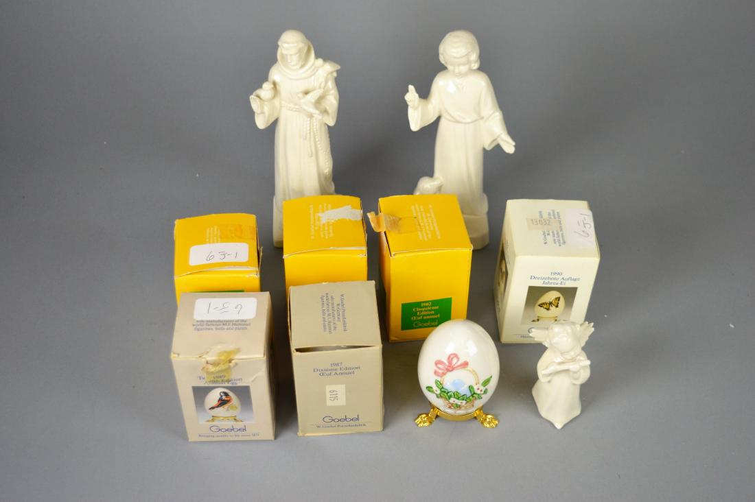10 Goebel figurines including 7 eggs: 10 Goebel figurines including 7 eggs