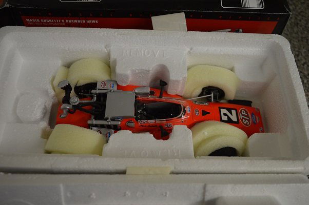 Ertl Diecast Mario Andretti's Brawner Hawk: 1969 Indy 500 Champion. 1:18 scale. With original box