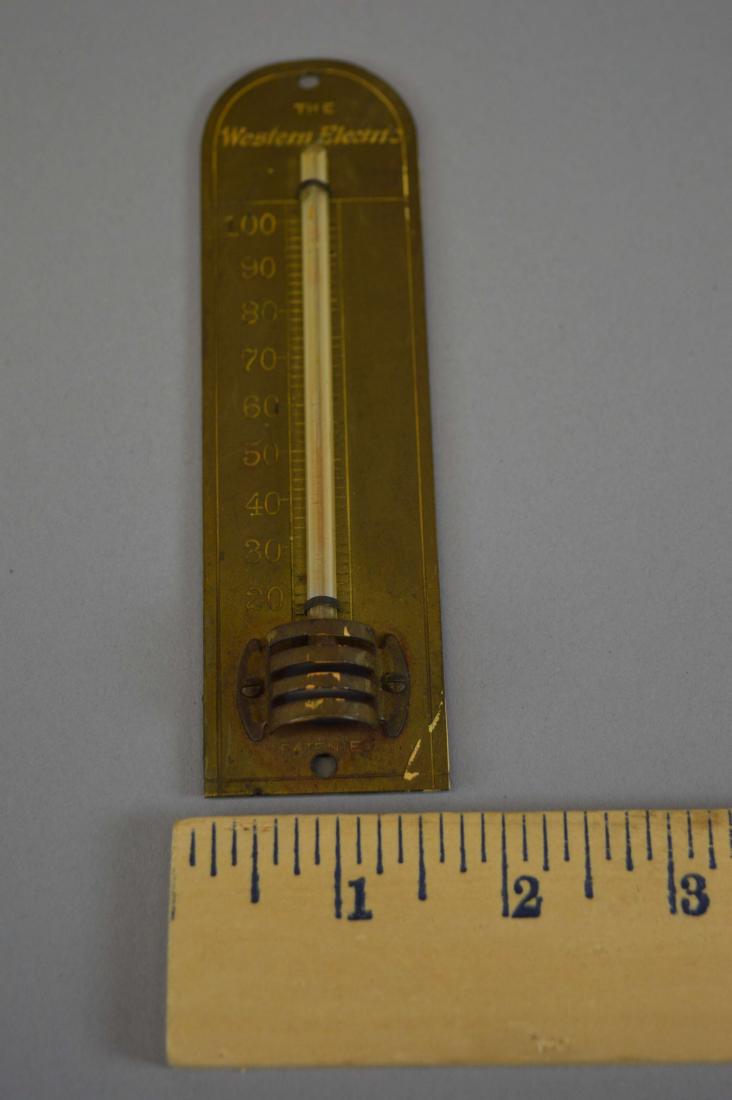 Western Electric Brass Advertising Thermometer: Western Electric Brass Advertising Thermometer